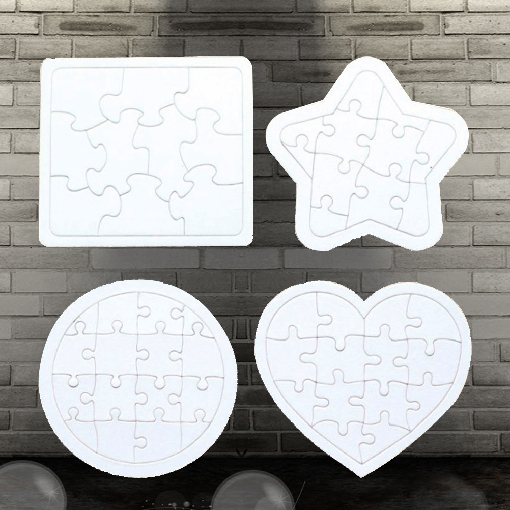 4Pcs Blank Jigsaw Puzzles Kids - Puzzle Blank White 评论和价格