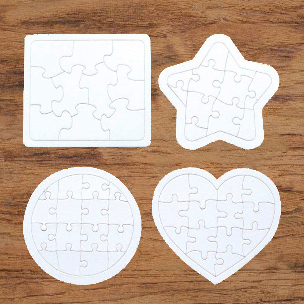 4Pcs Blank Jigsaw Puzzles Kids - Puzzle Blank White 评论和价格